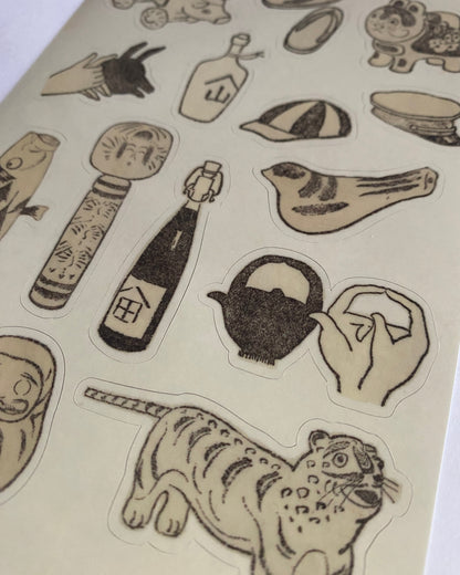 kiku print : vinyl sticker sheet - showa curios