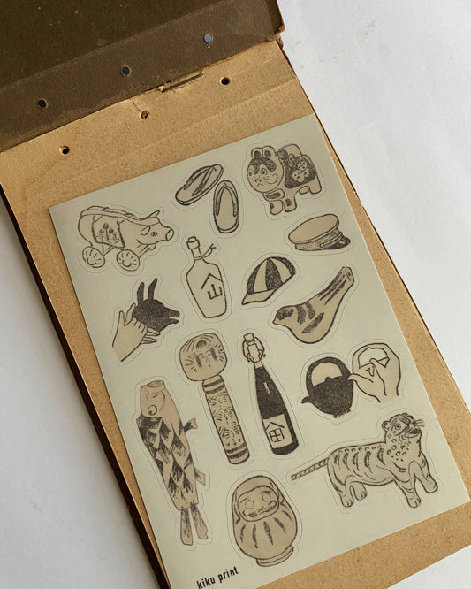 kiku print : vinyl sticker sheet - showa curios