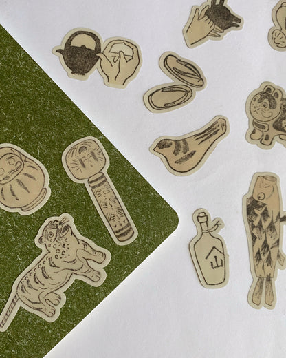 kiku print : vinyl sticker sheet - showa curios