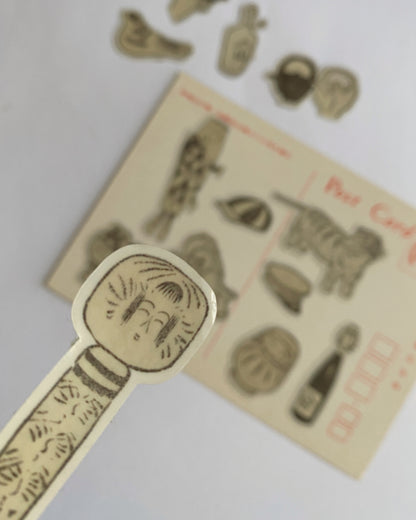 kiku print : vinyl sticker sheet - showa curios