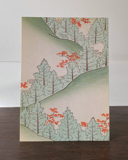 kiku print : greeting card - maple forest