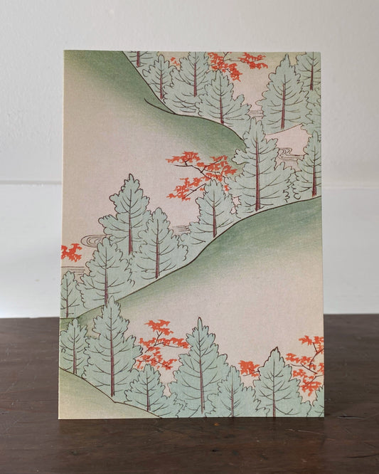 kiku print : greeting card - maple forest