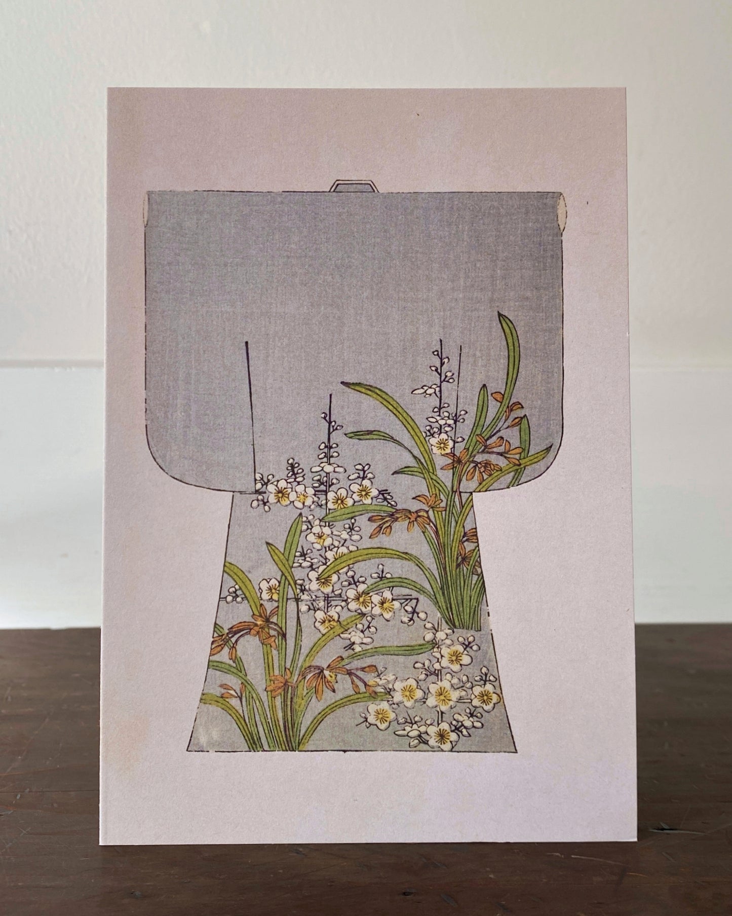 kiku print : greeting card - blossoming kimono