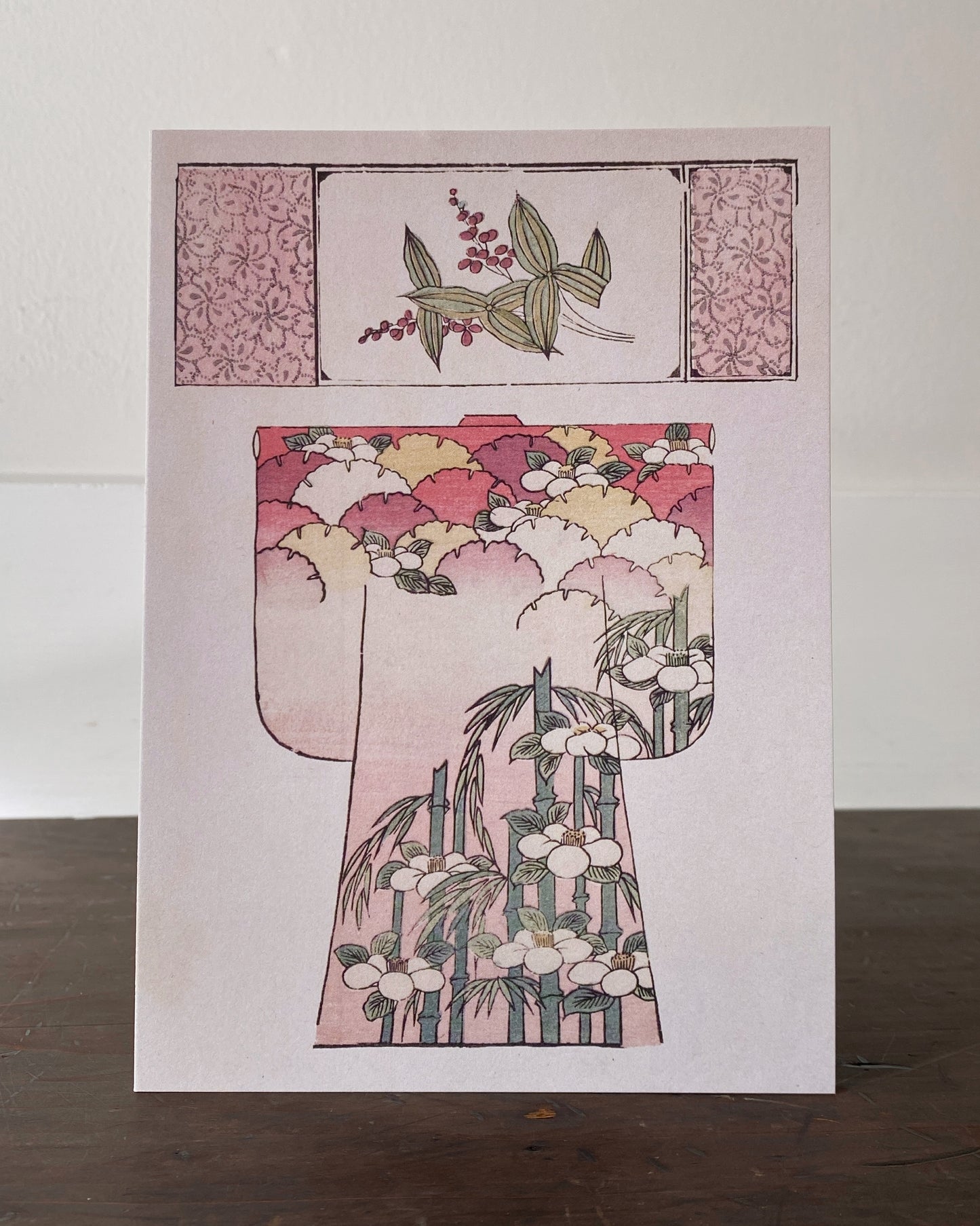 kiku print : greeting card - flowering kimono