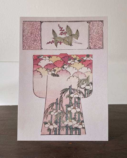 kiku print : greeting card - flowering kimono