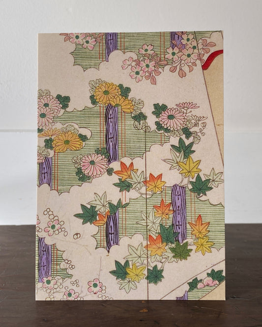 kiku print : greeting card - floral kimono