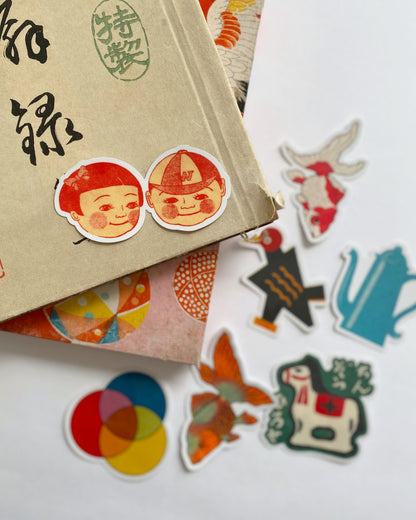 kiku print : vinyl sticker - Kenji + Mei