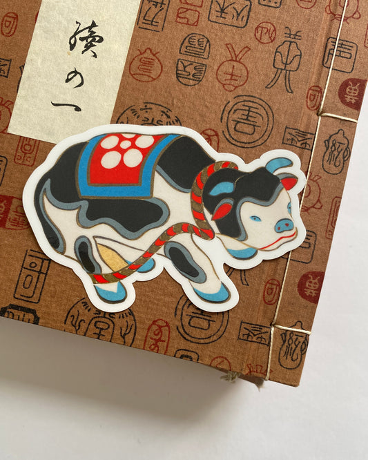 kiku print : vinyl sticker - ushi