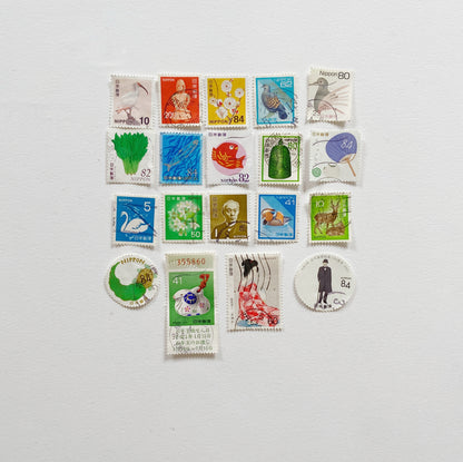 vintage japanese postage stamp pack