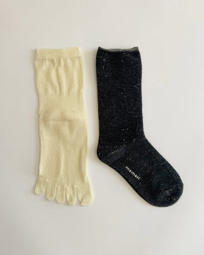 memeri : wool silk layered sock set