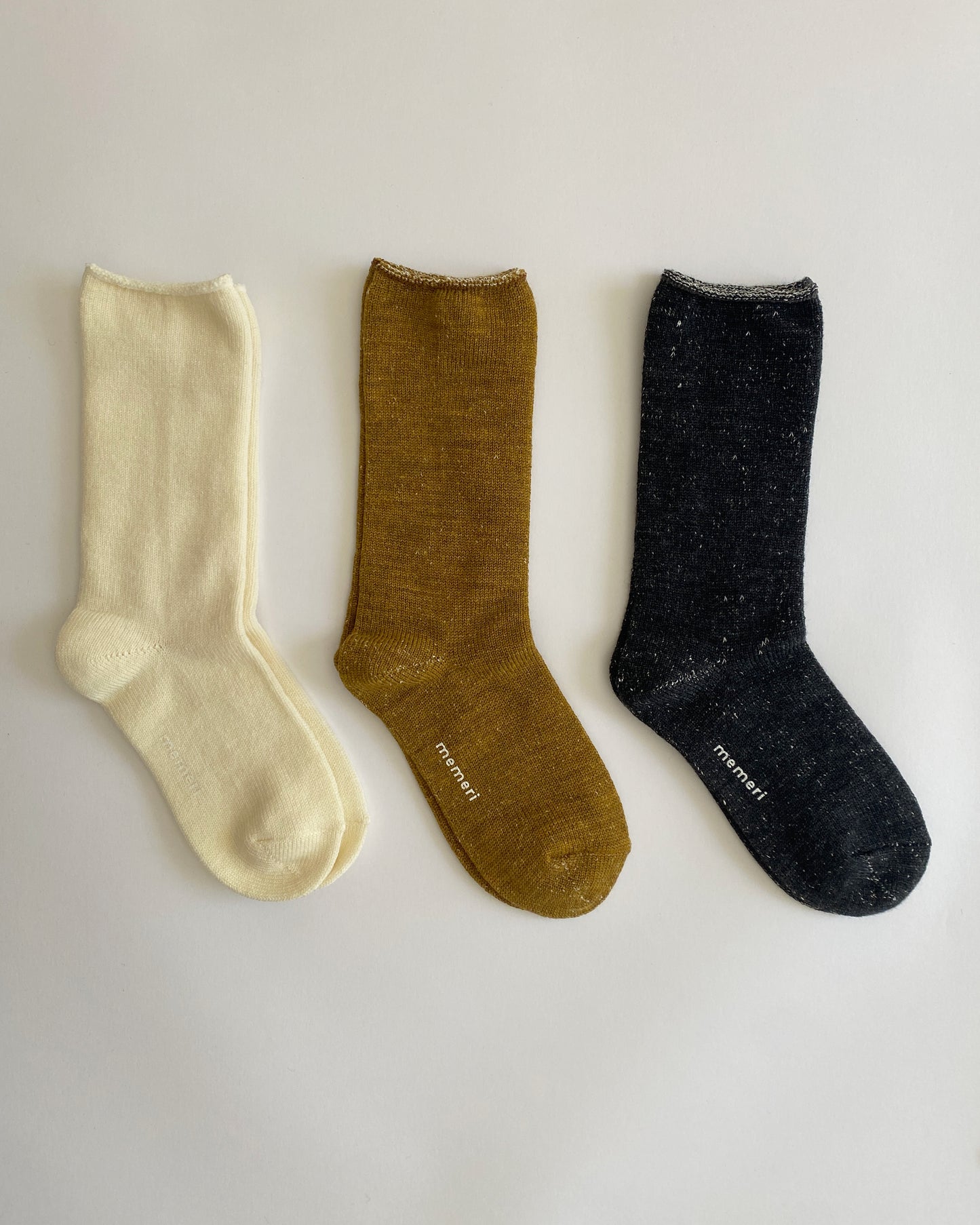 memeri : wool silk layered sock set