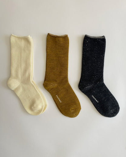 memeri : wool silk layered sock set