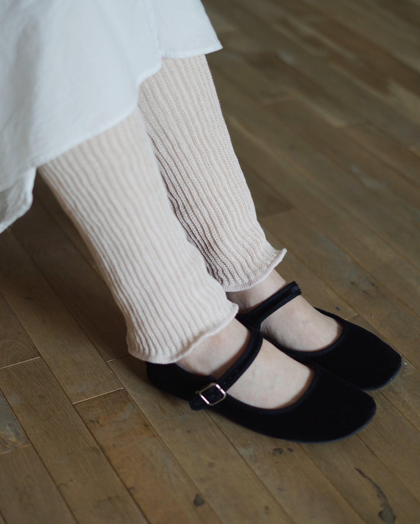 memeri : silk cotton double-weave leg warmers