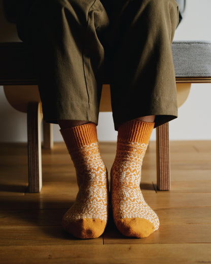 NISHIGUCHI KUTSUSHITA : oslo wool jacquard sock