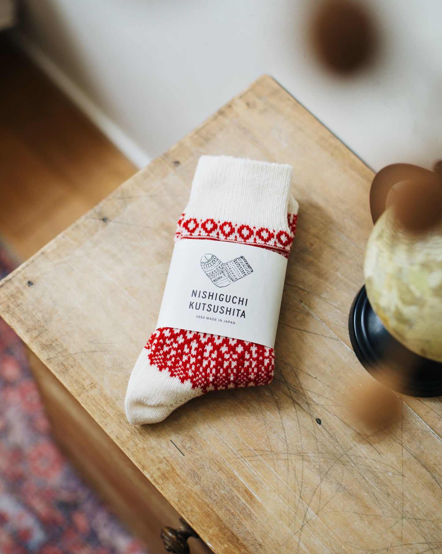 NISHIGUCHI KUTSUSHITA : oslo wool jacquard sock