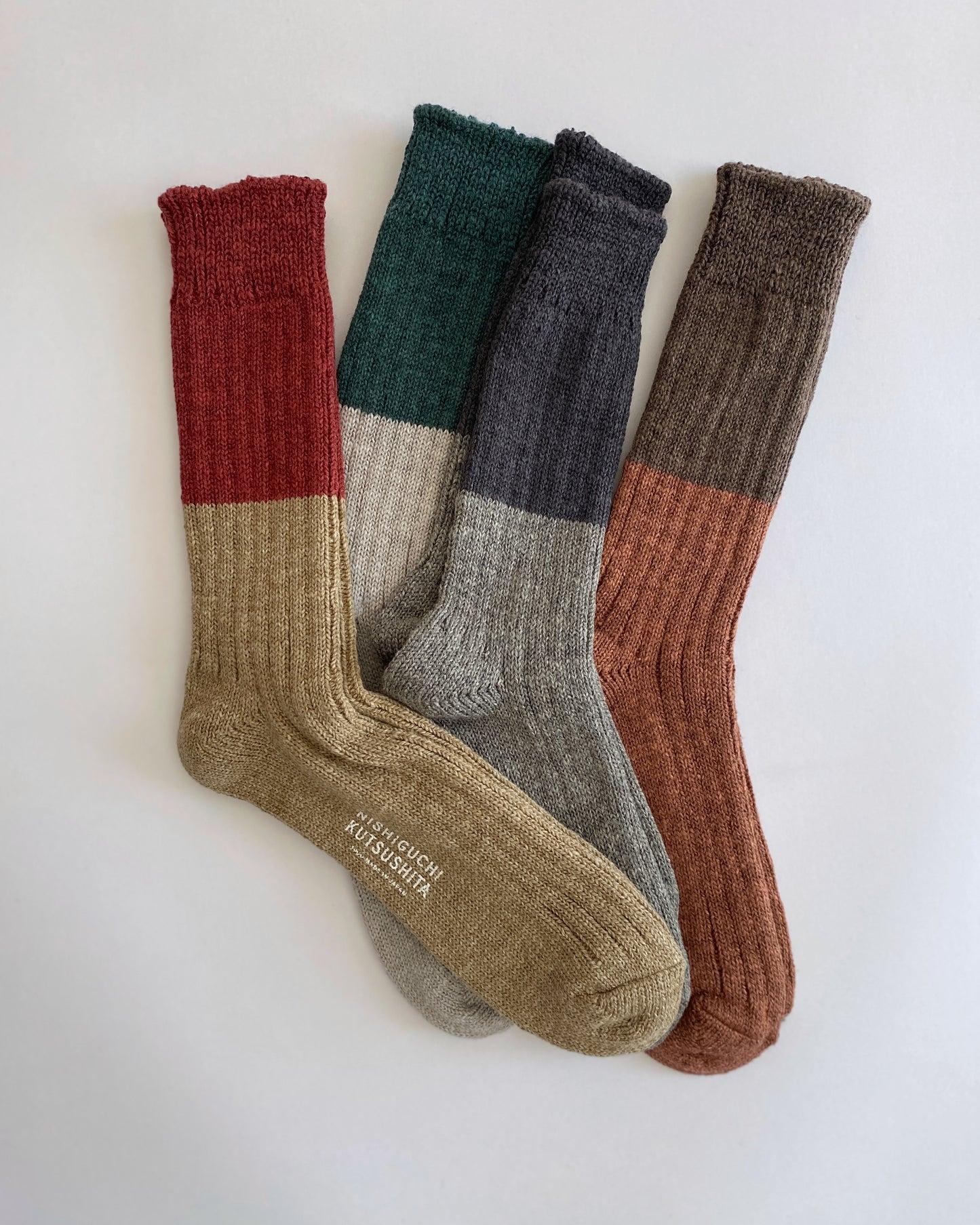 NISHIGUCHI KUTSUSHITA : boston wool cotton slab sock