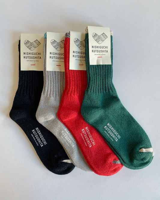 NISHIGUCHI KUTSUSHITA : boston silk cotton sock