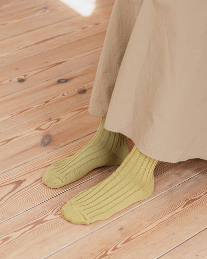 NISHIGUCHI KUTSUSHITA : praha egyptian cotton ribbed sock