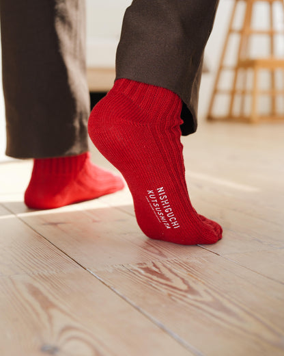 NISHIGUCHI KUTSUSHITA : praha linen ribbed sock