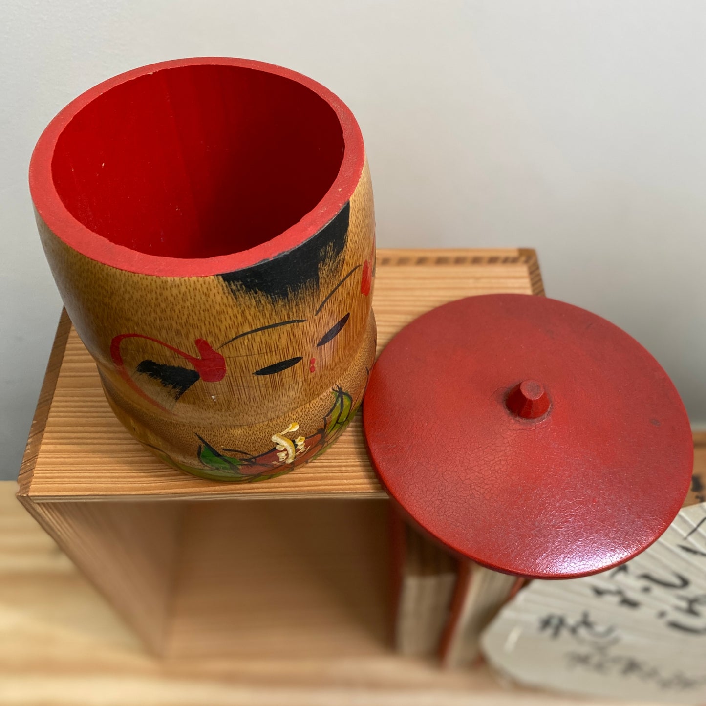 vintage japanese kokeshi container