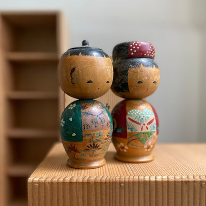 vintage japanese kokeshi duo