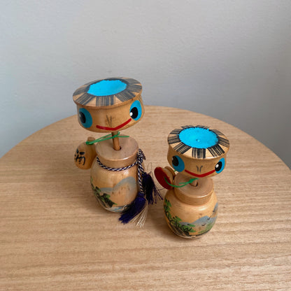 vintage japanese kokeshi duo