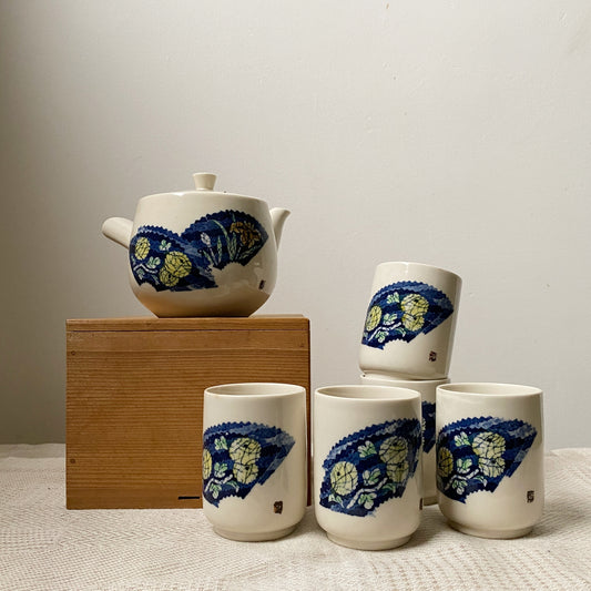vintage ceramic japanese tea set