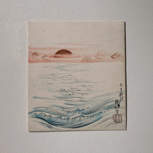 vintage japanese shikishi painting