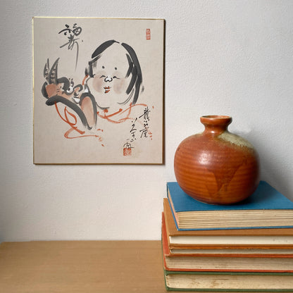 vintage japanese shikishi painting