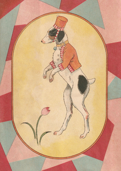 kiku print / postcard : dancing dog