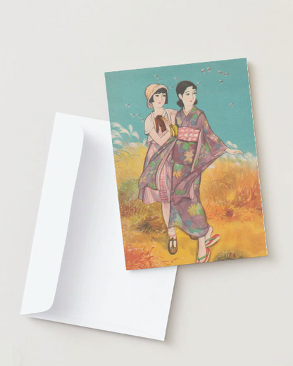 kiku print : greeting card - Natsu + Mai