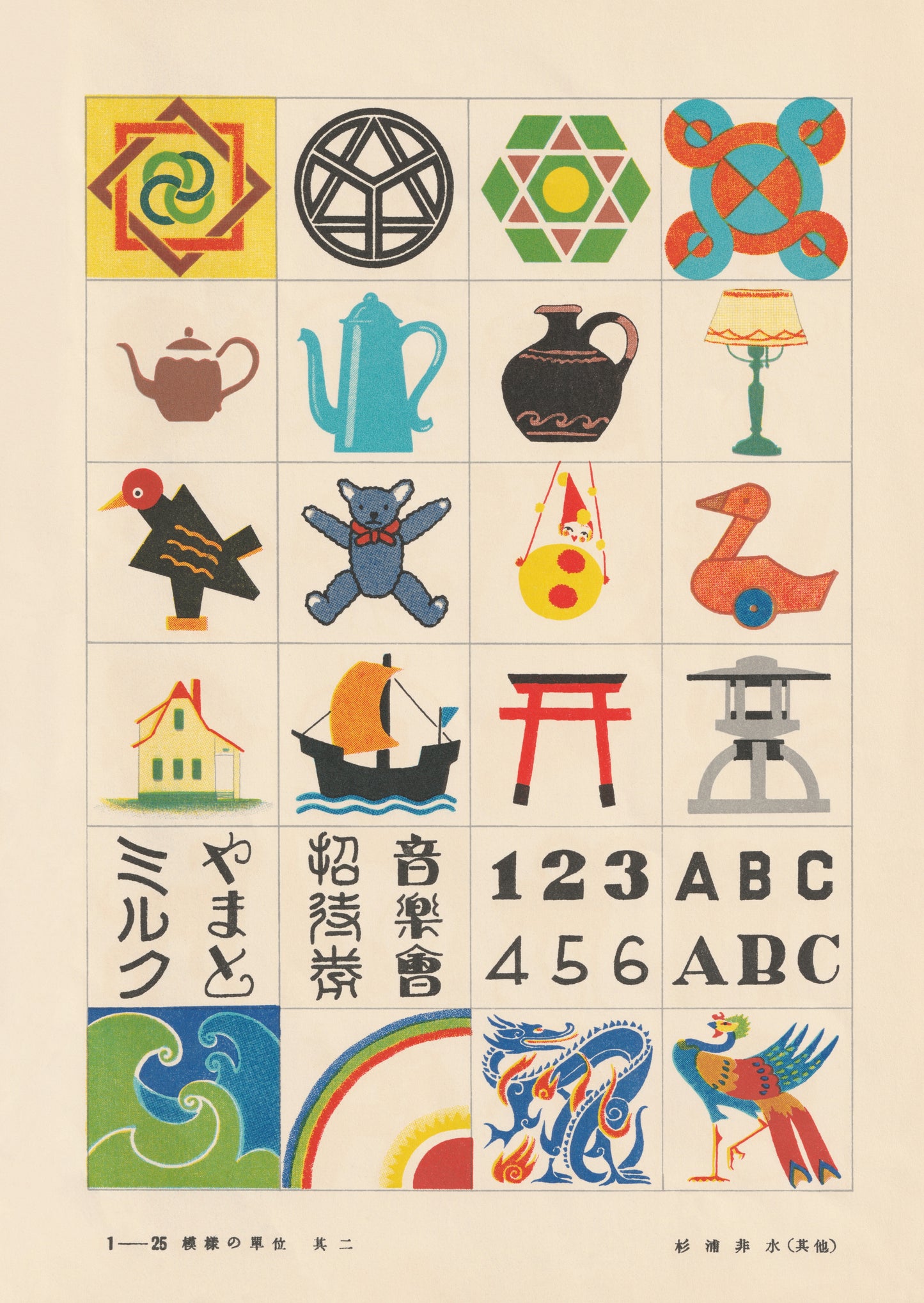 kiku print / postcard : pictograph - icons