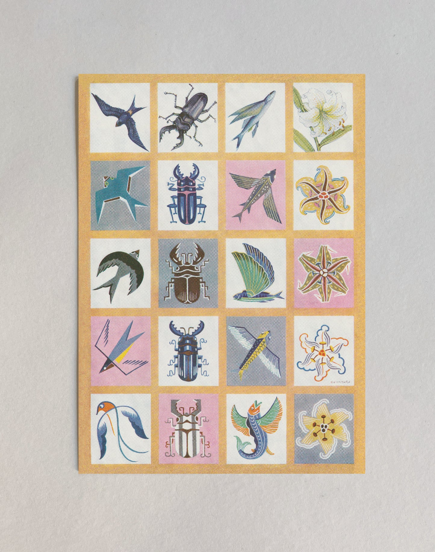 kiku print / postcard : pictograph - wings + stings
