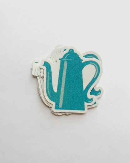 kiku print : vinyl sticker - coffee pot