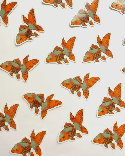 kiku print : vinyl sticker - goldfish