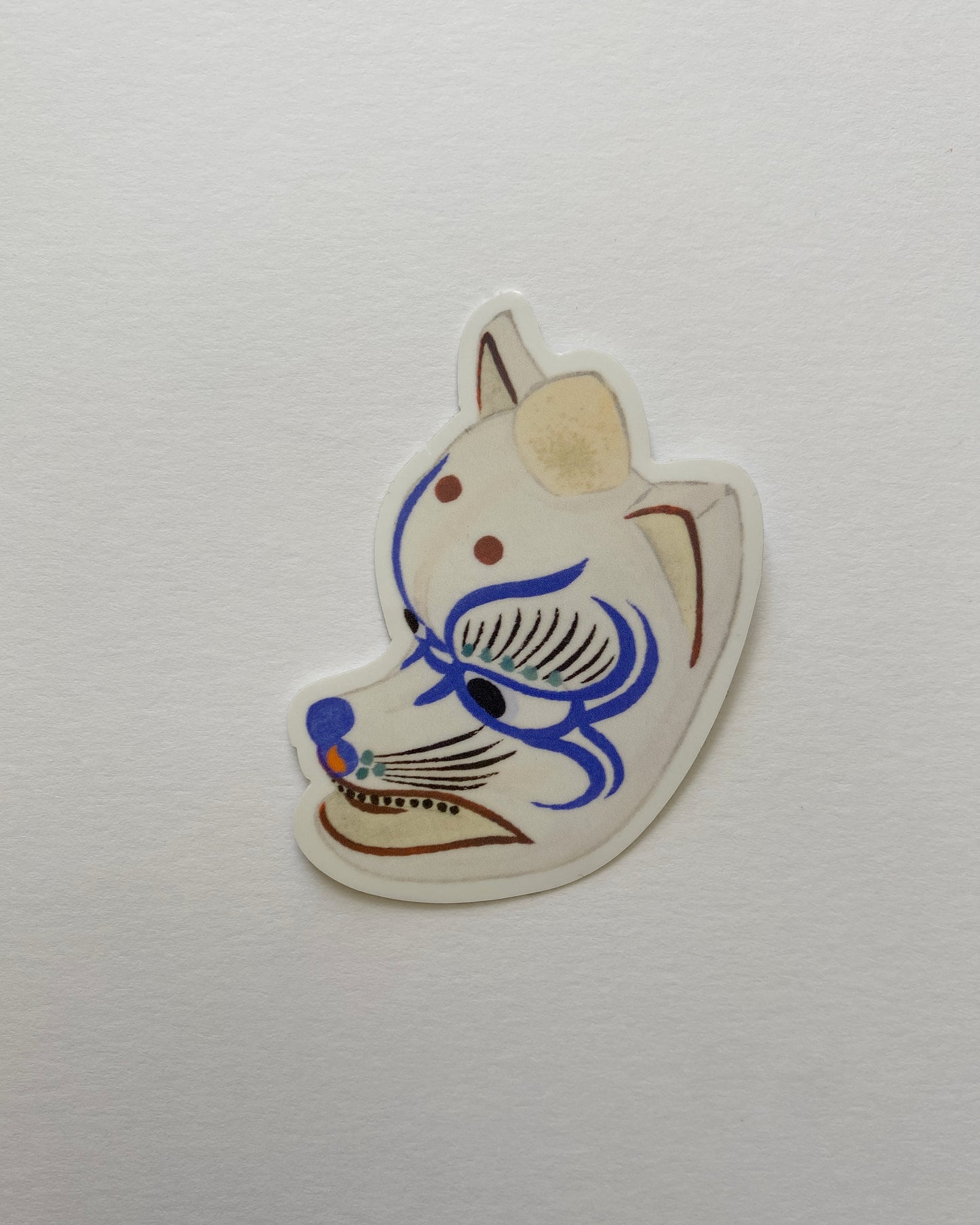 kiku print : vinyl sticker - kitsune mask