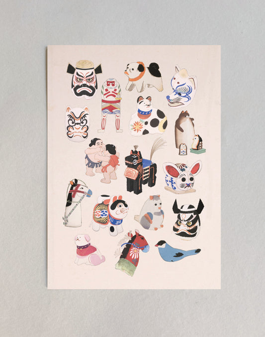 kiku print : postcard - omocha