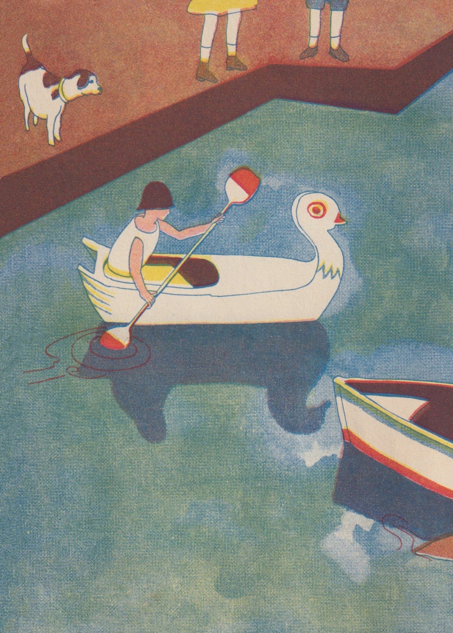 kiku print / postcard : paddle boat