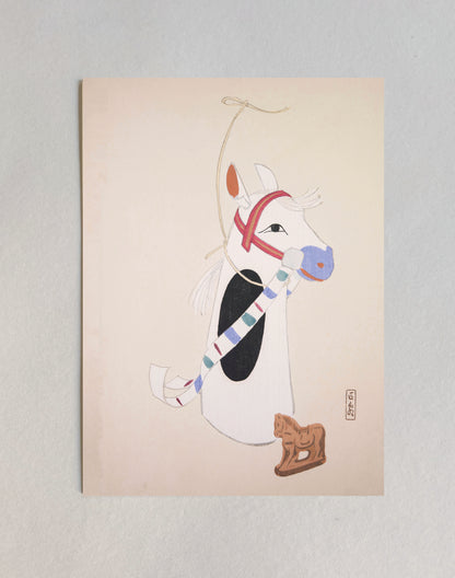 kiku print : postcard - shiro uma