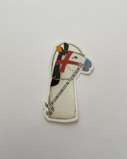 kiku print : vinyl sticker - shiro uma