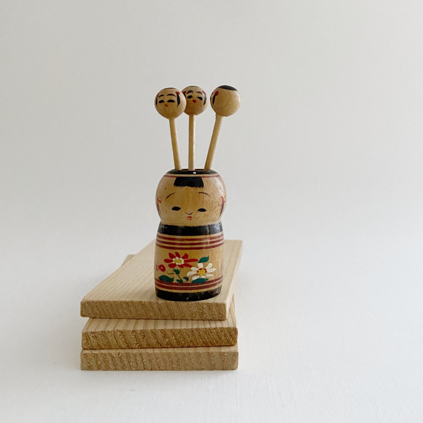 vintage japanese kokeshi toothpick set