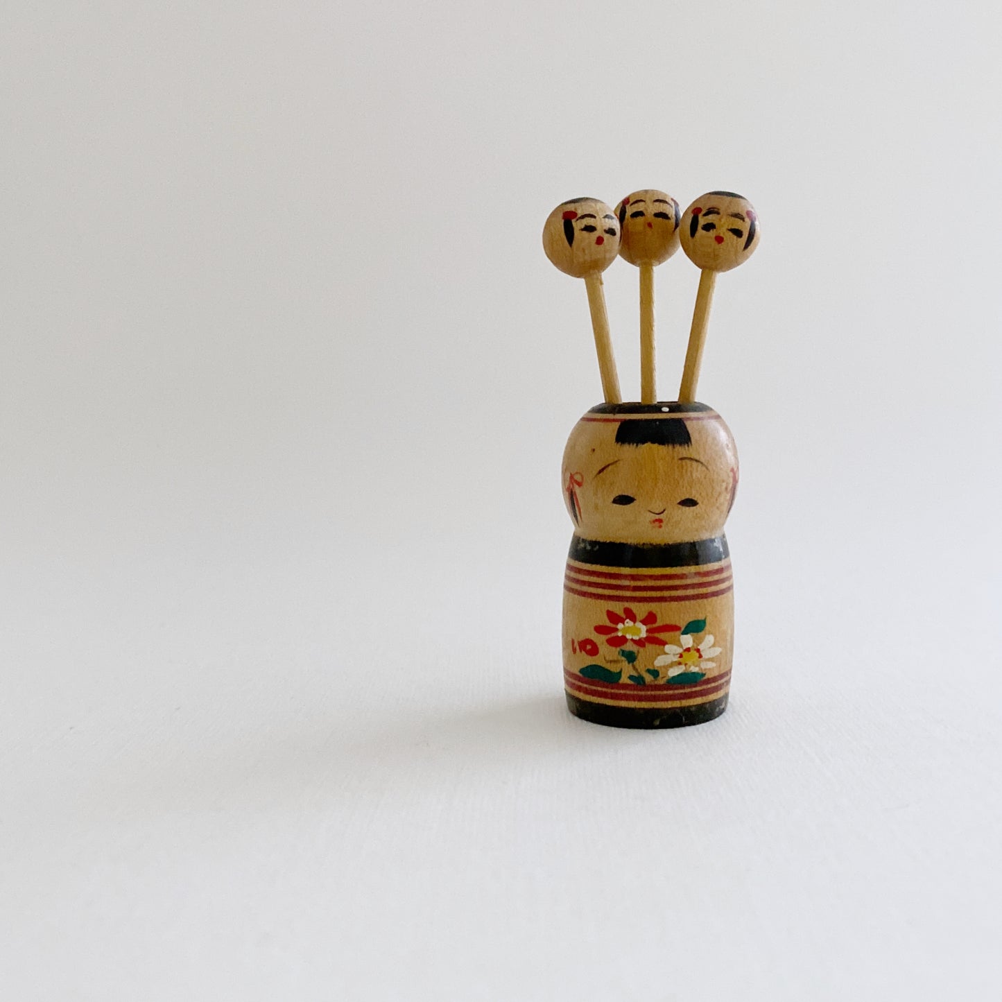 vintage japanese kokeshi toothpick set