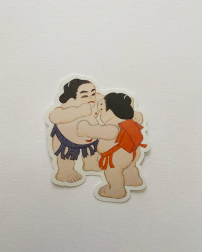 kiku print : vinyl sticker - sumo wrestlers