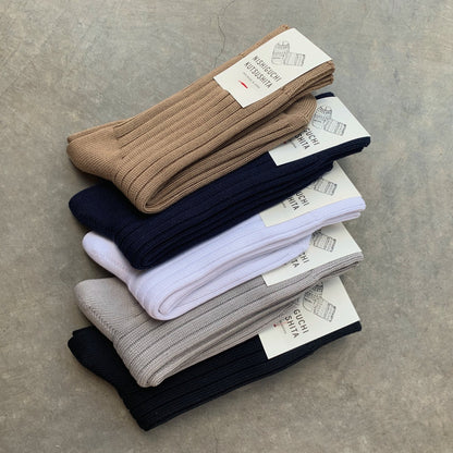 NISHIGUCHI KUTSUSHITA : praha egyptian cotton ribbed sock