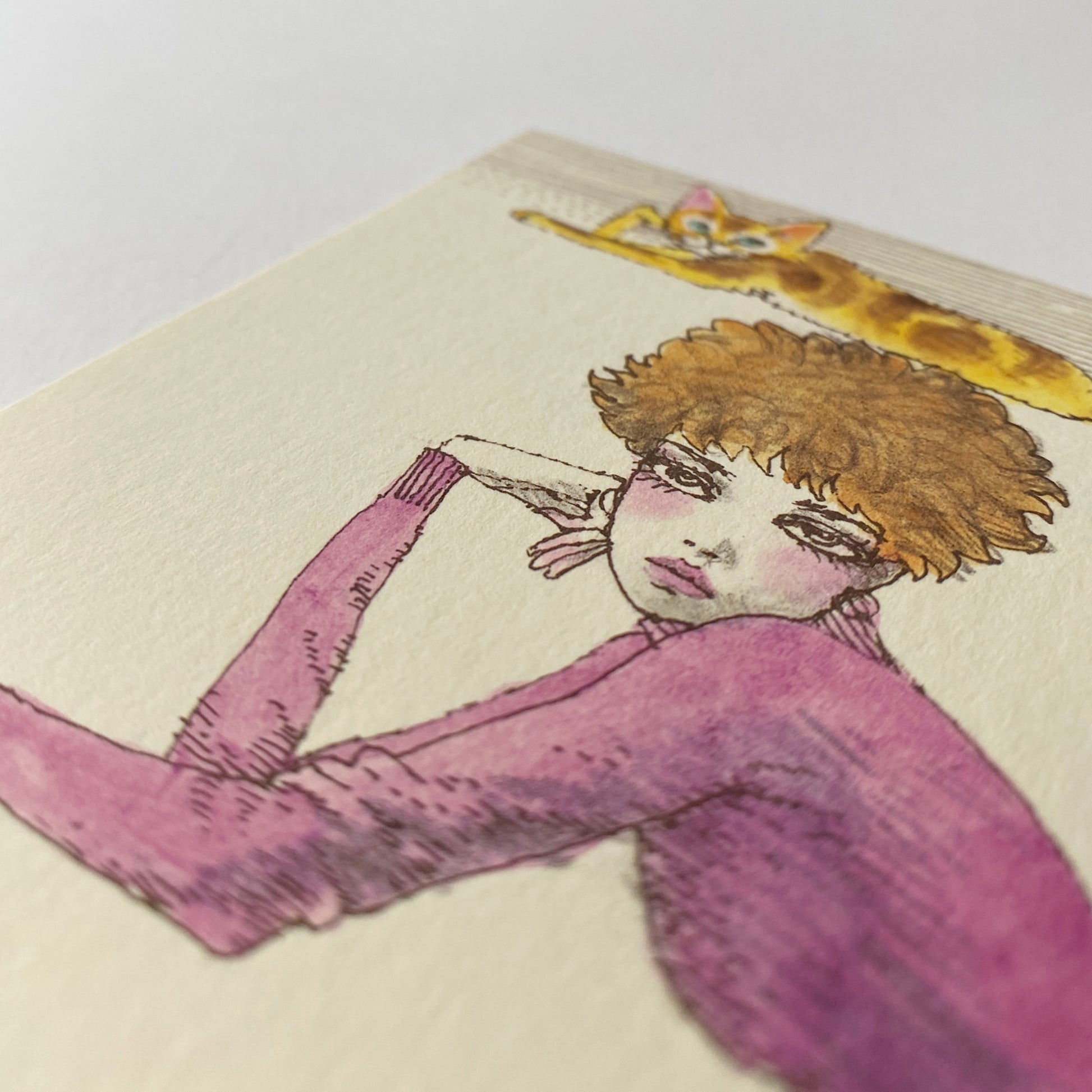 illustrated postcard : thoughtful made in japan
