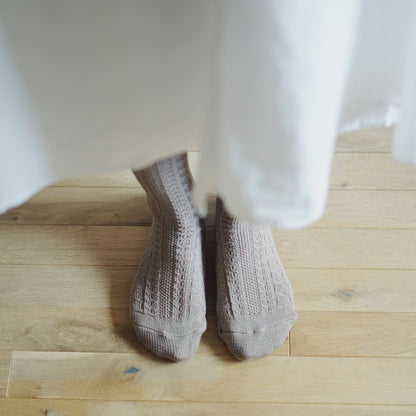 memeri : wool cotton cable socks