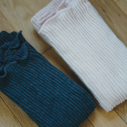 memeri : silk cotton double-weave leg warmers