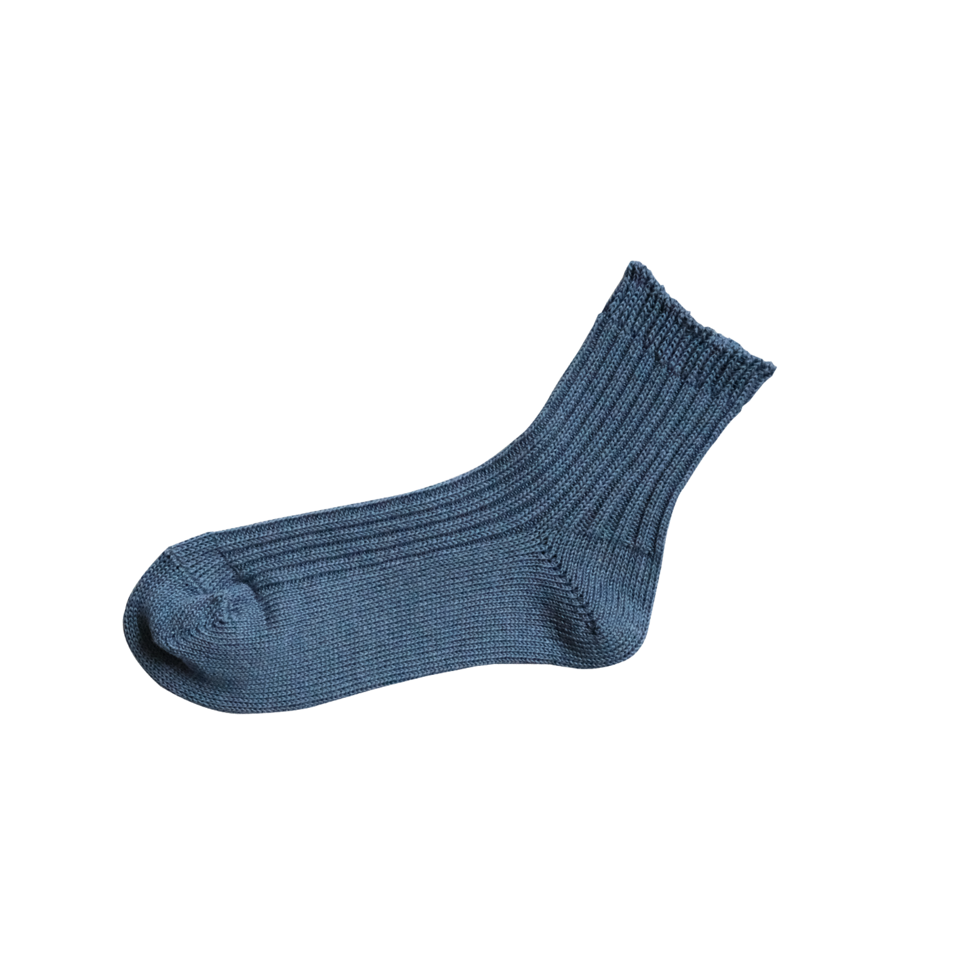 praha linen ribbed sock blue