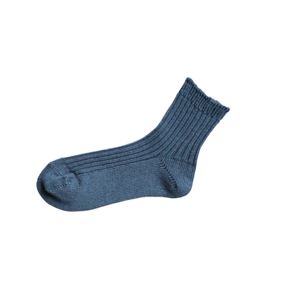 praha linen ribbed sock blue