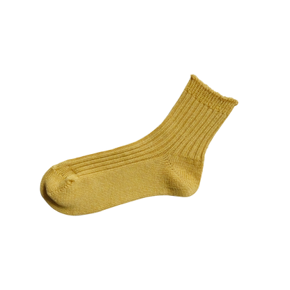 praha linen ribbed sock canary yellow